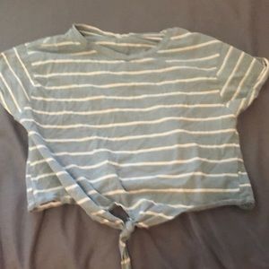 Cropped striped tee